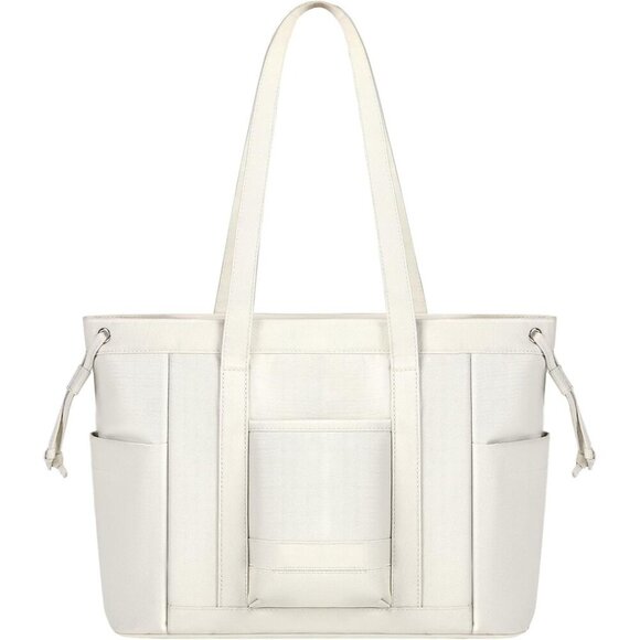 Canvas Tote Bags for Women, Waterproof College Tote with Zipper & Compartments - Picture 7 of 8